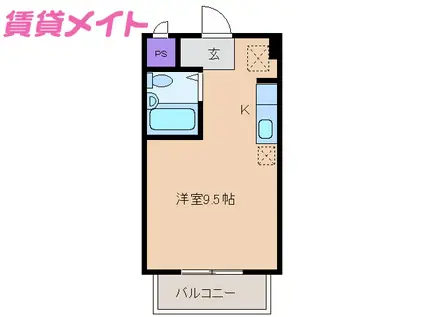 FOUR SEASON(ワンルーム/2階)の間取り写真