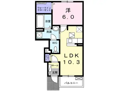 プログレスIII(1LDK/1階)の間取り写真