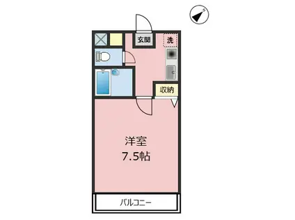 ロジュマン幕張(1K/5階)の間取り写真