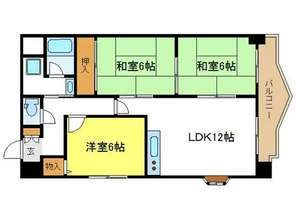 クレストサンシエル(3LDK/4階)の間取り写真