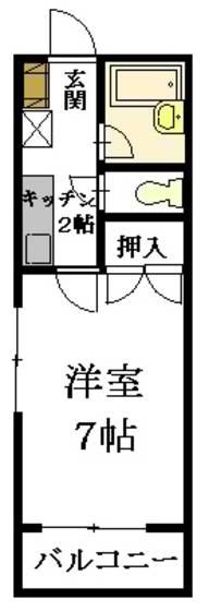 日浦メノー(1K/2階)の間取り写真