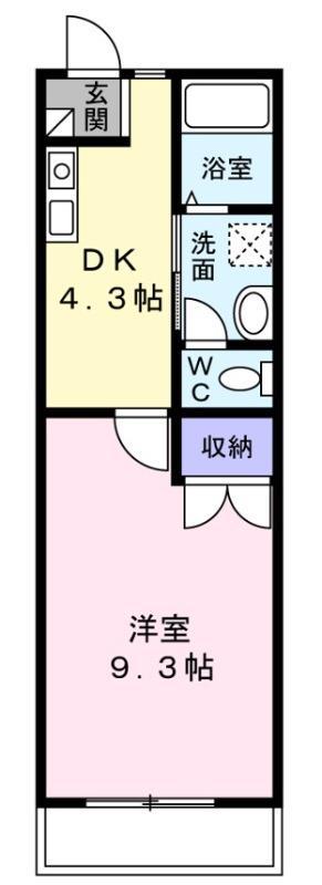 アネックス藤(1DK/2階)の間取り写真