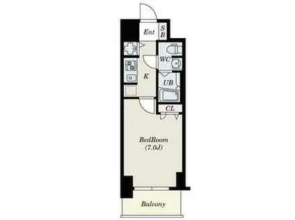 S-RESIDENCE難波BRILLER(1K/15階)の間取り写真
