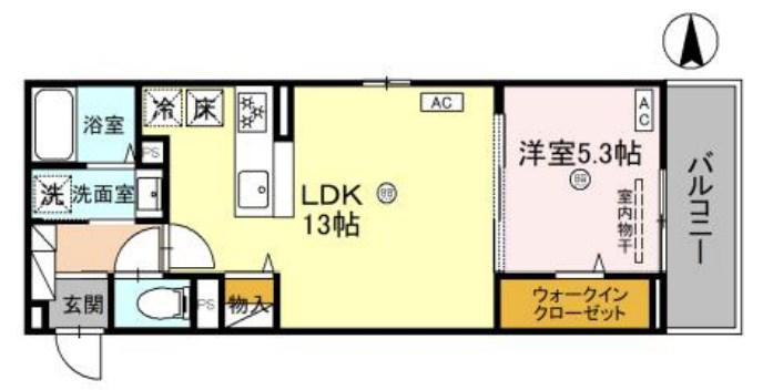 EUPHORIA籠池通(1LDK/3階)の間取り写真