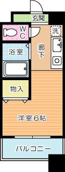 オリエンタル小倉南壱番館(1K/4階)の間取り写真