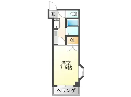 イーストアサノ(1K/4階)の間取り写真