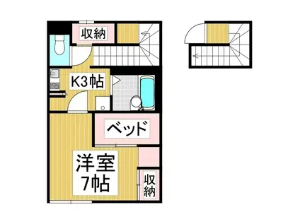 レオパレスグリーンテラスM(1K/2階)の間取り写真