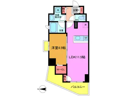 フェアリア 船橋本町(1LDK/2階)の間取り写真