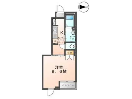 ウィングコートA(1K/1階)の間取り写真