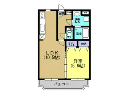 プランドール広木(1LDK/3階)の間取り写真