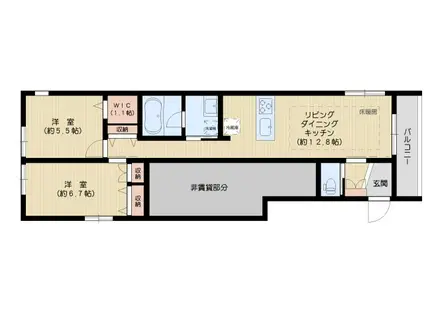 本駒込マンション(2LDK/1階)の間取り写真