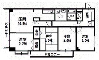 オークヒルズ2.6(4LDK/5階)の間取り写真