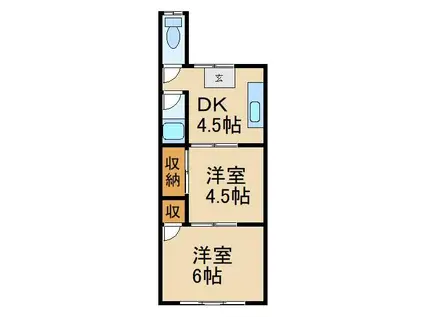 緑町マンション(2K/3階)の間取り写真