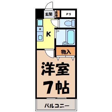 エクセルシオール金山(1K/6階)の間取り写真