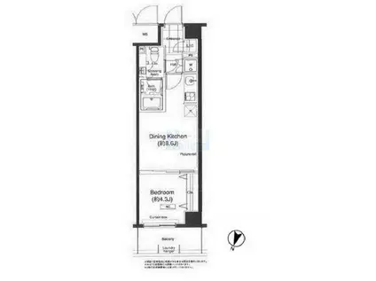 グランハイツ高田馬場(1DK/7階)の間取り写真