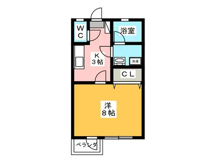 半田ビレッジ6号棟(1K/1階)の間取り写真