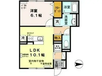グランドールKR I(1LDK/1階)の間取り写真