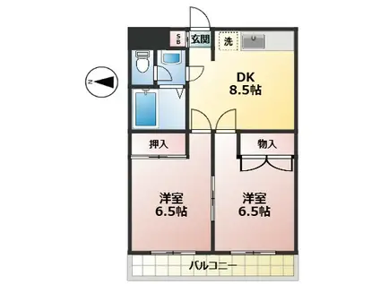 第3金子マンション(2DK/2階)の間取り写真
