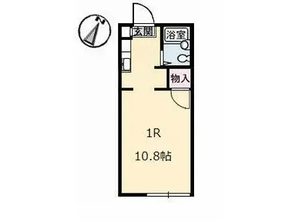 パークサイド明神(ワンルーム/1階)の間取り写真