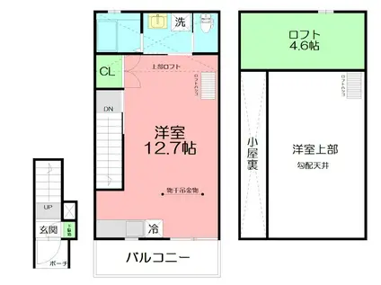 ジョワメゾン湘南(ワンルーム/2階)の間取り写真