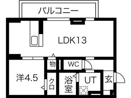 ジラソーレ(1LDK/2階)の間取り写真