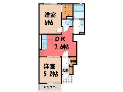 サンパティークIV(2DK/1階)の間取り写真