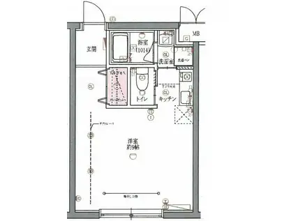 グレイスヒルズ成城(ワンルーム/2階)の間取り写真