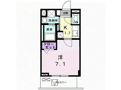 ウェスティン(1K/2階)の間取り写真