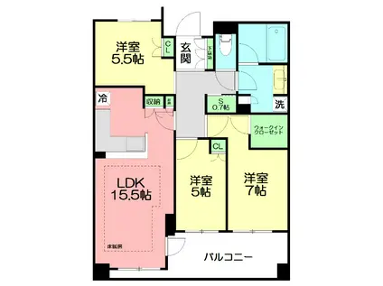 クラッシィハウス辻堂(3LDK/3階)の間取り写真