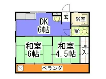 コーポ前田(2DK/2階)の間取り写真