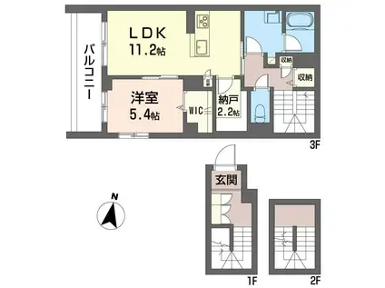 ラ・イスラ・ボニータ(1SLDK/3階)の間取り写真