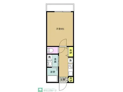 フルセイル厚木(1K/2階)の間取り写真