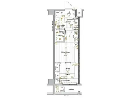 プレミアムキューブ池袋本町(1DK/5階)の間取り写真