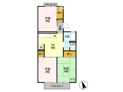 サンVパークII・III(3DK/2階)の間取り写真