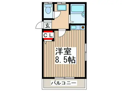 ルピナスふじIII(ワンルーム/2階)の間取り写真