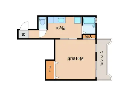 JR東海道本線 藤枝駅 徒歩56分 2階建 築23年(1K/2階)の間取り写真