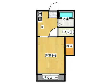 ビラ泉池(1K/1階)の間取り写真