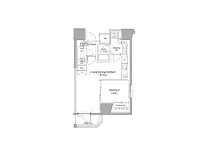 ザ・パークハビオ南大井(1LDK/13階)の間取り写真