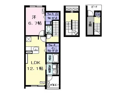 S・S フローラセゾン II(1LDK/3階)の間取り写真