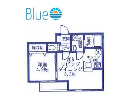 アルティ妙蓮寺A棟(1LDK/2階)の間取り写真