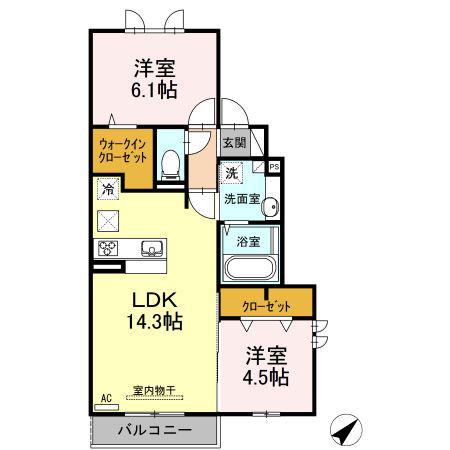 サンフォリア(2LDK/1階)の間取り写真