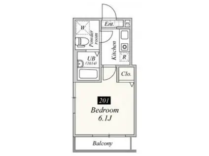HISTORIA仲宿(1K/2階)の間取り写真