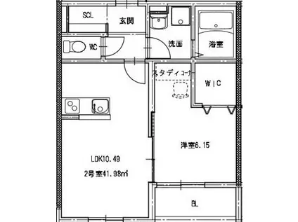 リタリッチ東海学園駅前(1LDK/2階)の間取り写真