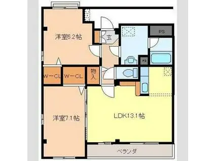 サンテラス(2LDK/4階)の間取り写真