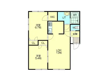 ベリー・コート(2LDK/1階)の間取り写真