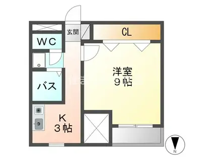 オーエムビル(1K/2階)の間取り写真