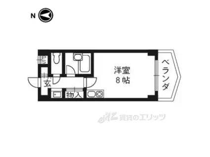 ランブラス桂東(ワンルーム/2階)の間取り写真