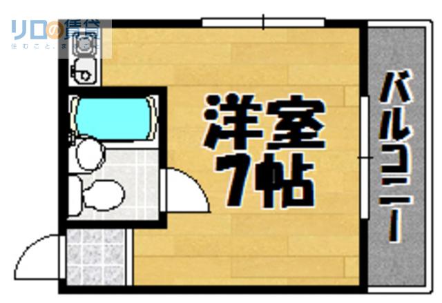 リベラールハイム(ワンルーム/2階)の間取り写真