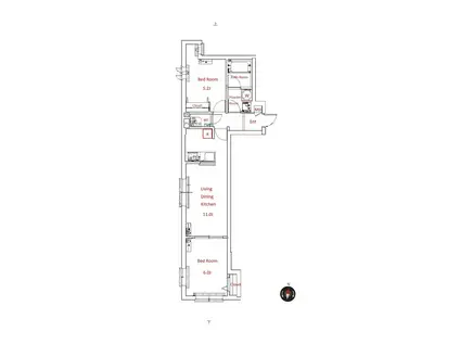大森中2丁目メゾン(2LDK/1階)の間取り写真