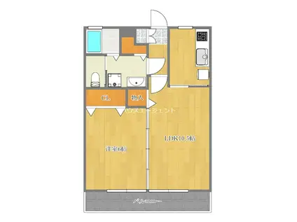 クレール・ド・リュンヌ(1LDK/1階)の間取り写真